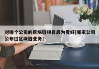 对哪个公司的区块链项目最为看好[哪家公司公布过区块链业务]